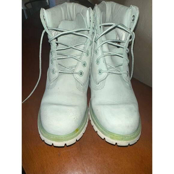 Timberland Boots Womens 8.5 M MintGreen Tiffany co. Blue - Picture 3 of 10